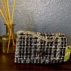 Black and white messenger bag